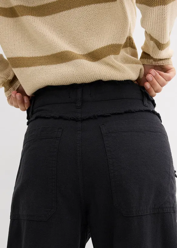 Pantalon fluide en lin mélangé, bonprix