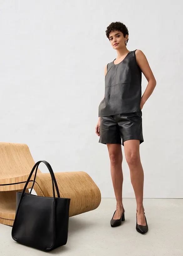 Short en cuir nappa d’agneau, bonprix