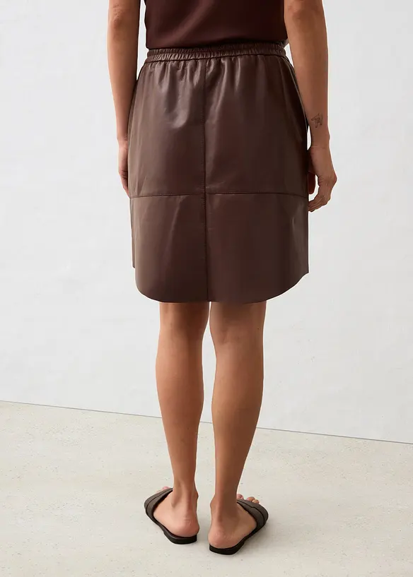 Jupe en cuir nappa d’agneau, bonprix