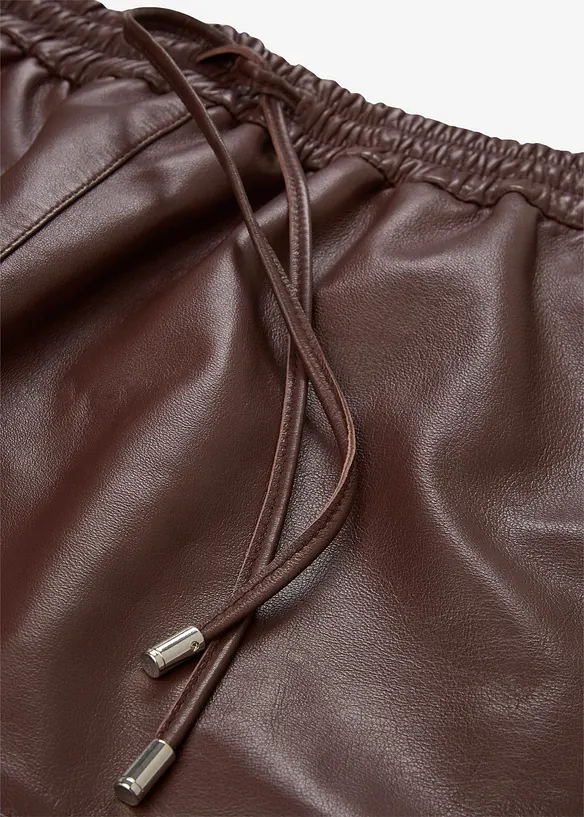 Jupe en cuir nappa d’agneau, bonprix