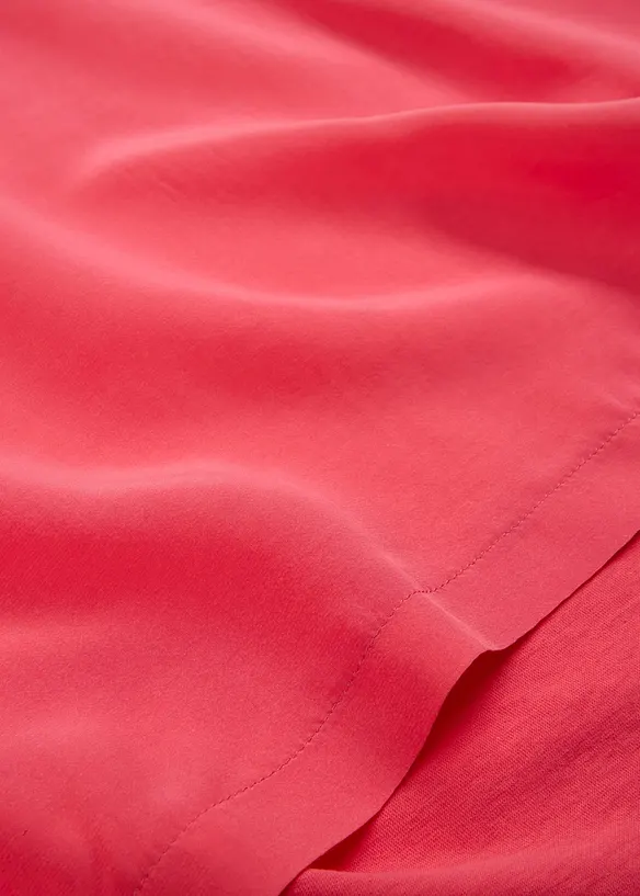 Shirt mit Seidenanteil und Webeinsatz, bonprix