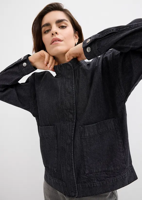 Veste en jean oversize à détails cargo, bonprix