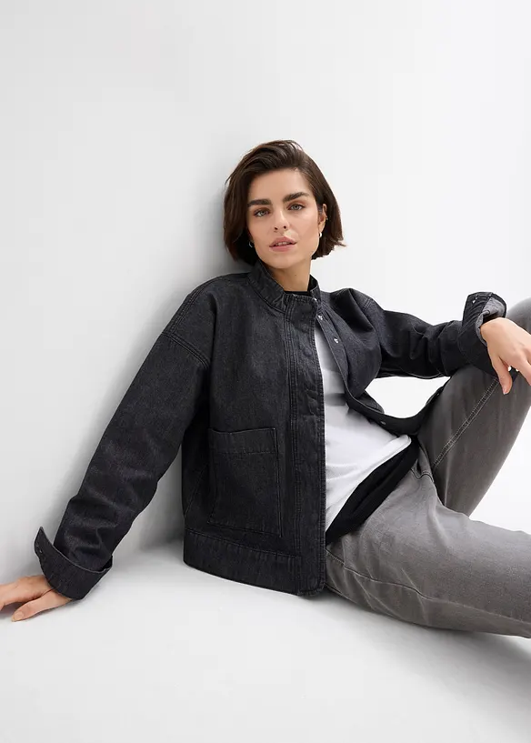 Veste en jean oversize à détails cargo, bonprix