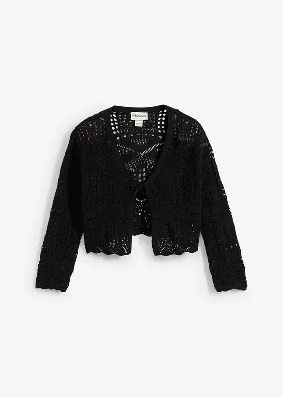 Boléro manches 3/4 en maille ajourée, bonprix