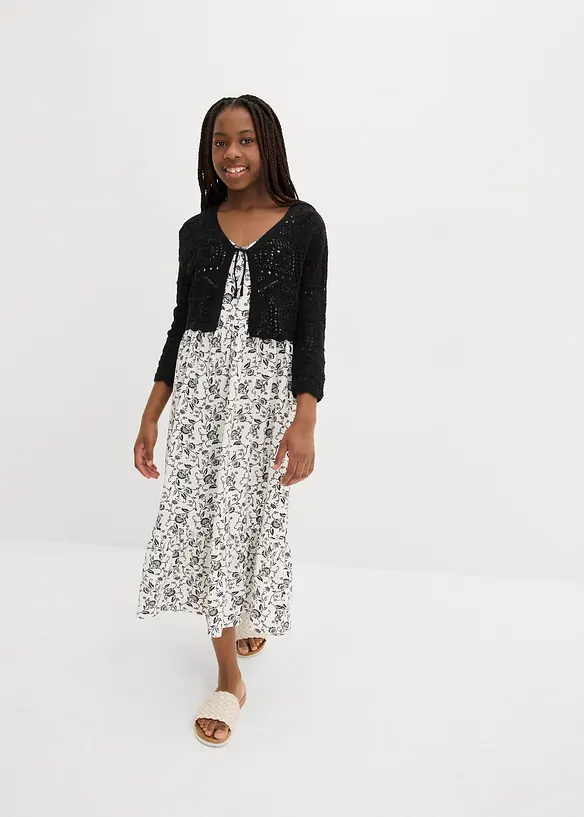 Boléro manches 3/4 en maille ajourée, bonprix