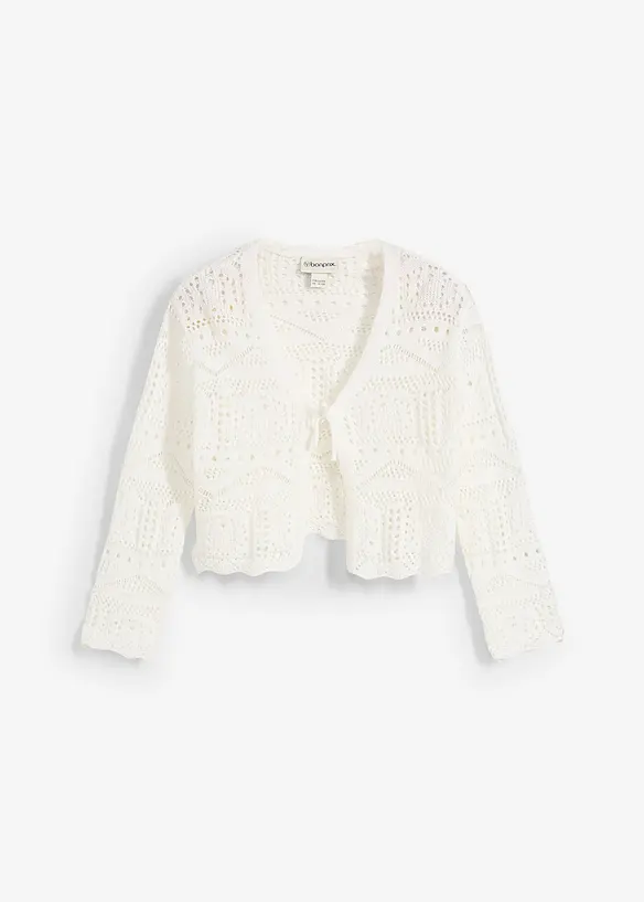 Boléro manches 3/4 en maille ajourée, bonprix
