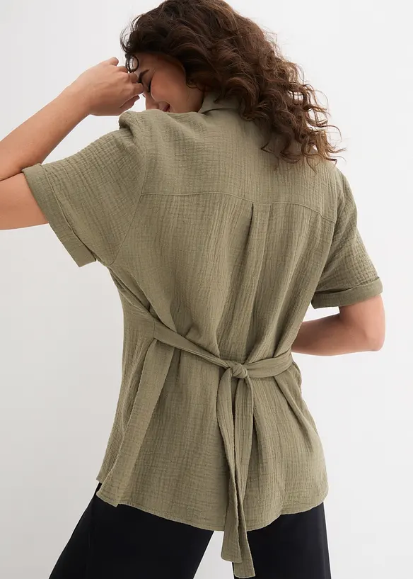 2-in-1 Umstands- und Stillbluse aus reinem Baumwoll-Musselin, bonprix