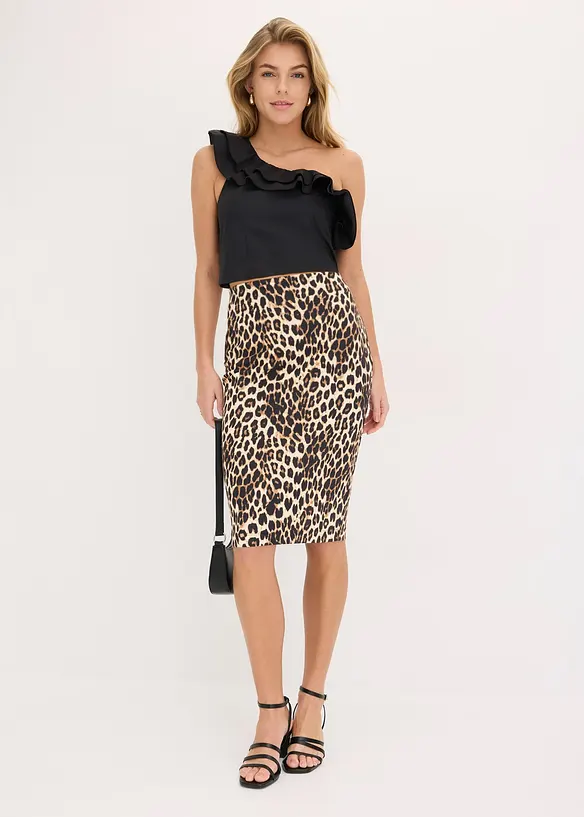 Blouse une épaule à volants, bonprix
