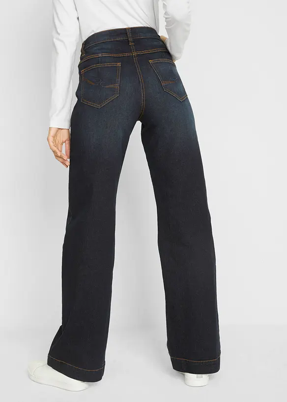 Jean large taille mi-haute élastiquée, bonprix