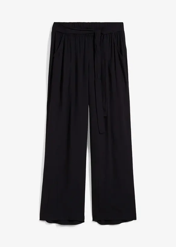 Pantalon palazzo en viscose douce, bonprix