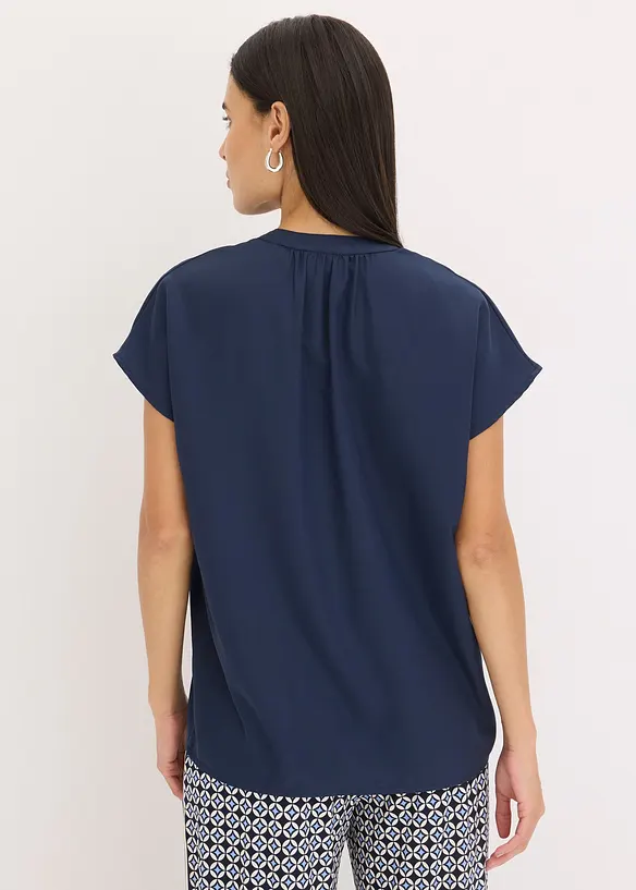Chemisier manches courtes boutonnage invisible, bonprix