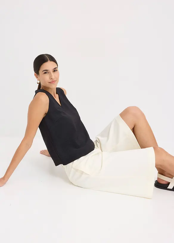 Blouse sans manches en viscose mélangée, bonprix