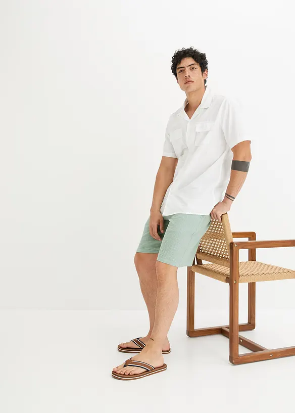 Short en gaze 100% coton, Regular, bonprix