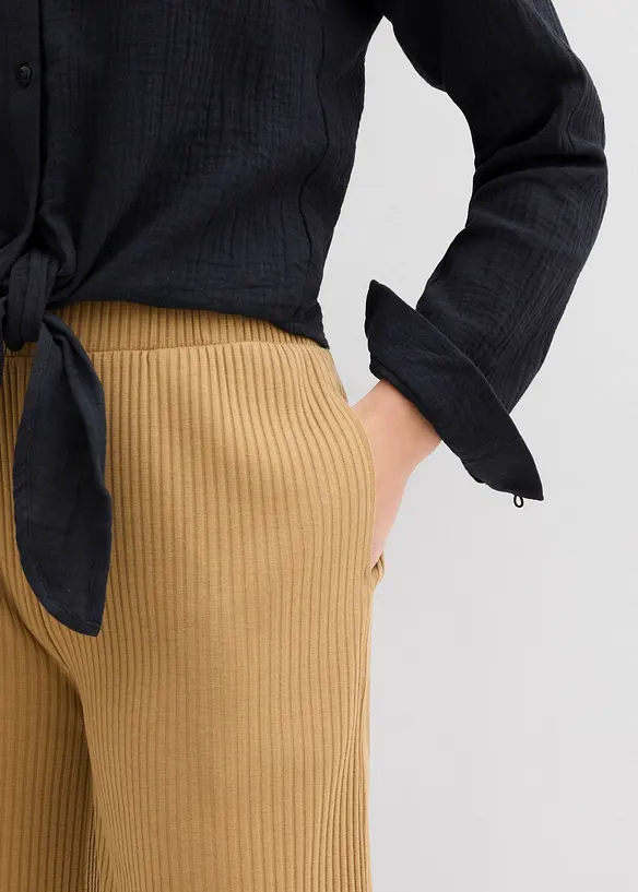 Pantalon en jersey à taille élastiquée, bonprix