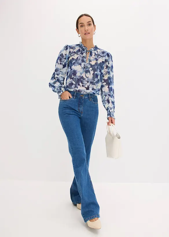 Blouse imprimée en crêpe, bonprix