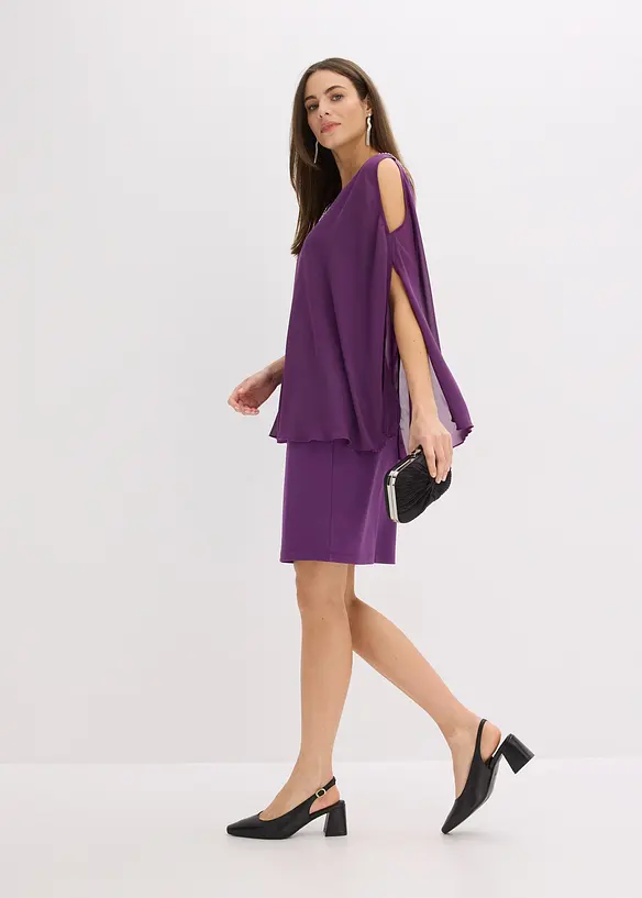 Robe en crêpe avec finition strass, bonprix