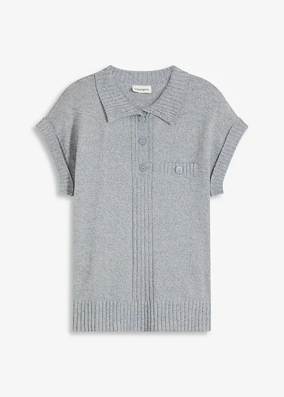 Pull col polo en coton mélangé, bonprix