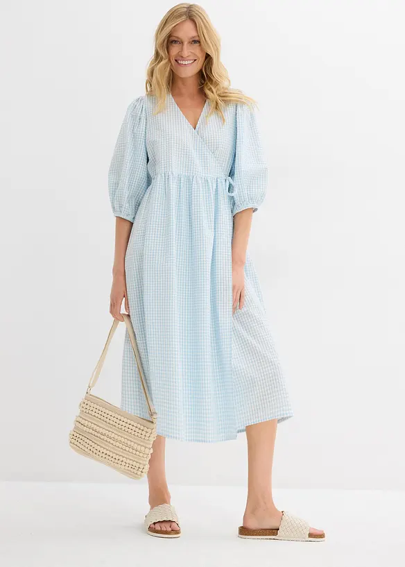 Wickelkleid aus Strukturmaterial, bonprix