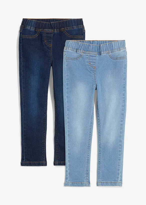 Lot de 2 jeggings taille mi-haute, bonprix