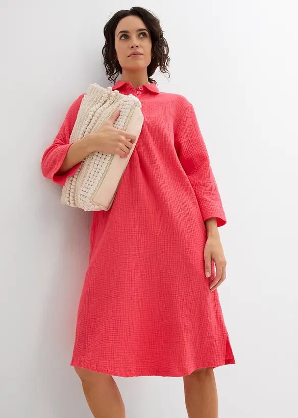 Hemdblusenkleid aus Musselin, bonprix