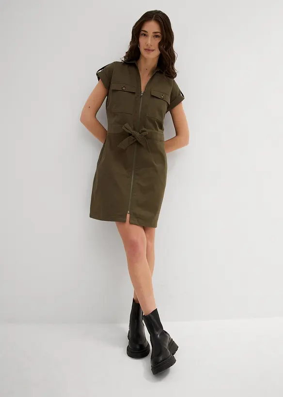 Twillkleid aus elastischem Baumwoll-Mix, bonprix
