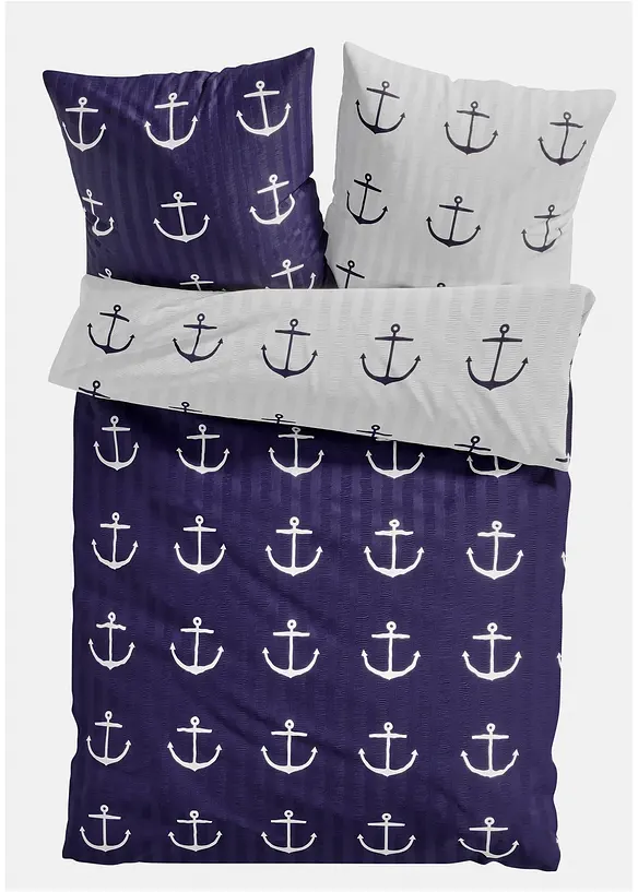 Parure de lit réversible motif ancres, bonprix