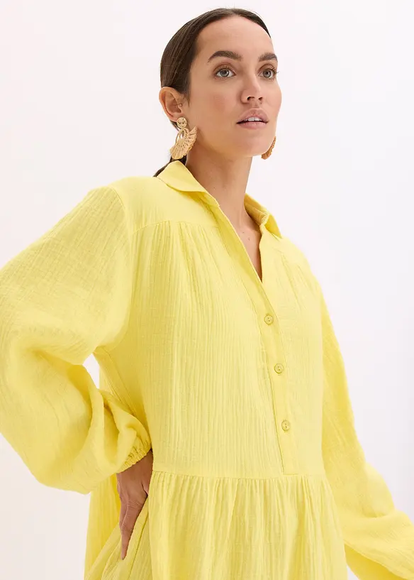 Kurzes Stufen-Kleid aus Musselin, bonprix