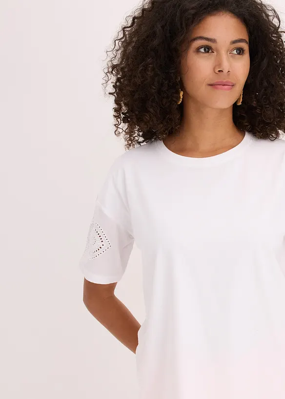 T-shirt avec broderies anglaises, bonprix