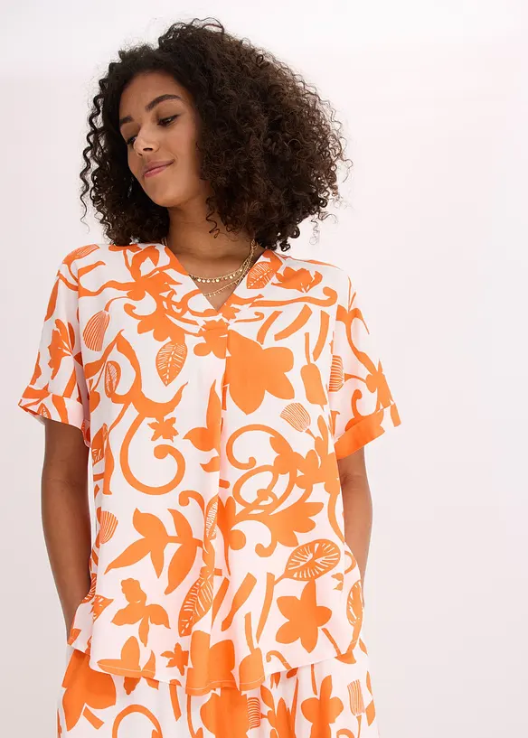 Tunique-blouse imprimée en viscose fluide, bonprix