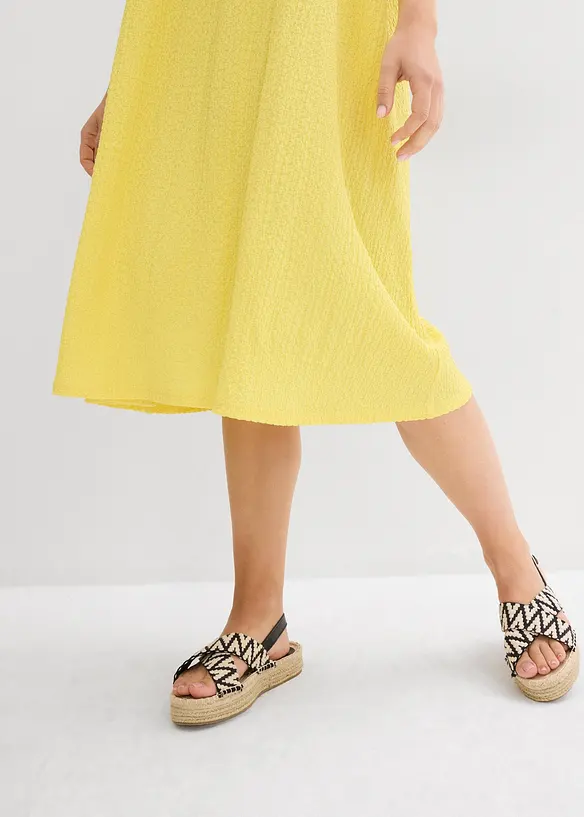 Robe en jersey crêpe gaufré, bonprix