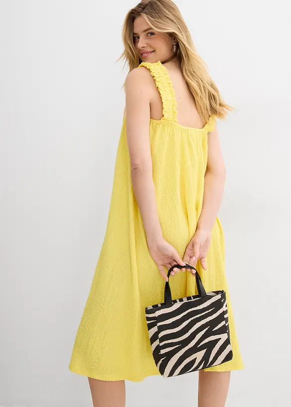 Robe en jersey crêpe gaufré, bonprix