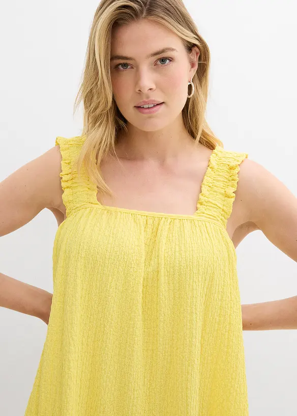 Robe en jersey crêpe gaufré, bonprix
