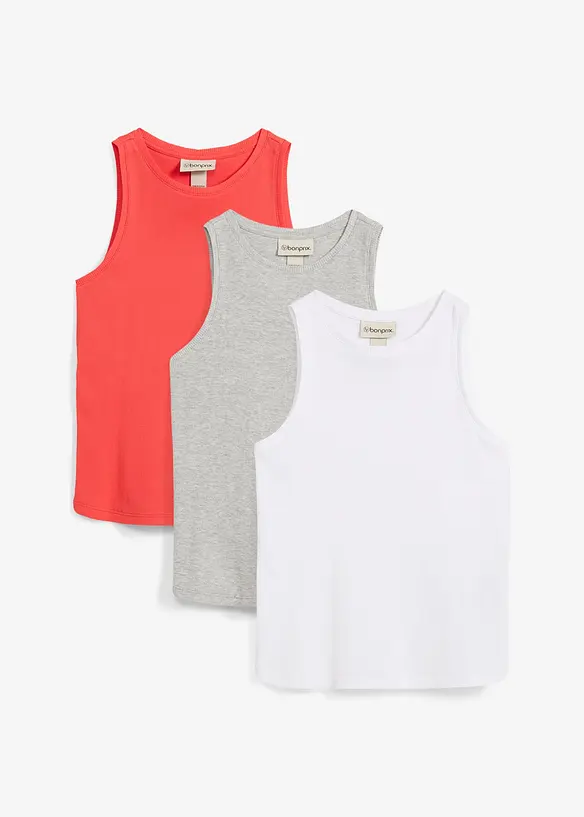 Lot de 3 débardeurs100% coton, bonprix