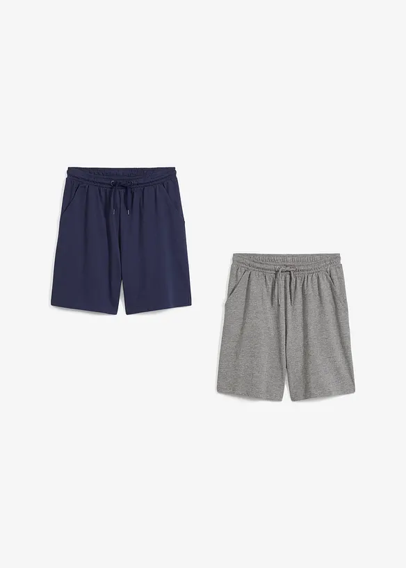 Lot de 2 shorts en jersey léger, bonprix