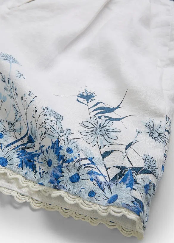 Shorts aus reinem Leinen mit floralem Druck, bonprix