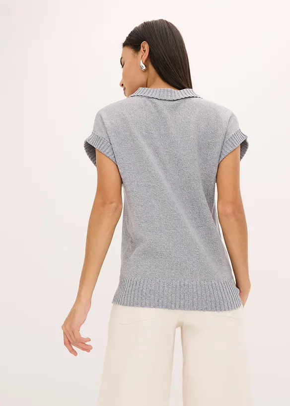 Pull col polo en coton mélangé, bonprix