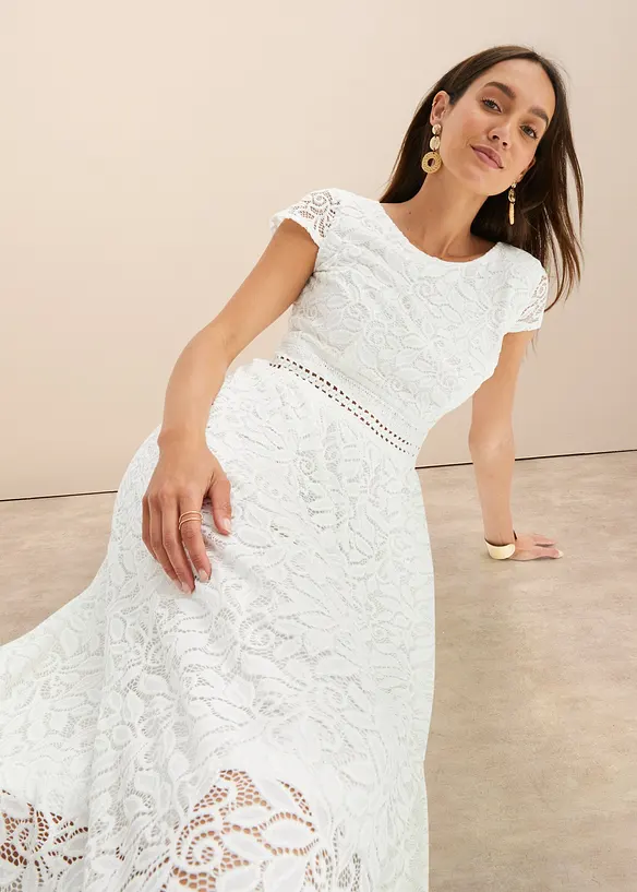 Spitzenkleid mit Häkel-Einsatz in der Taille, bonprix