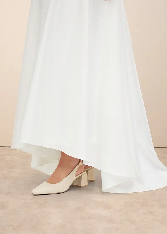 Brautkleid aus glänzendem Satin mit Spitze, bonprix