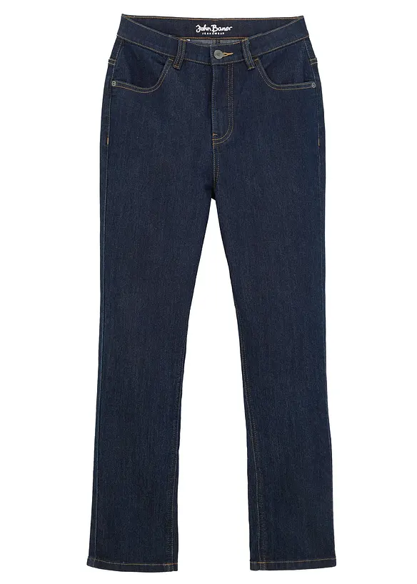 Slim Fit Stretch-Jeans mit verstellbarem Bund, Straight, bonprix