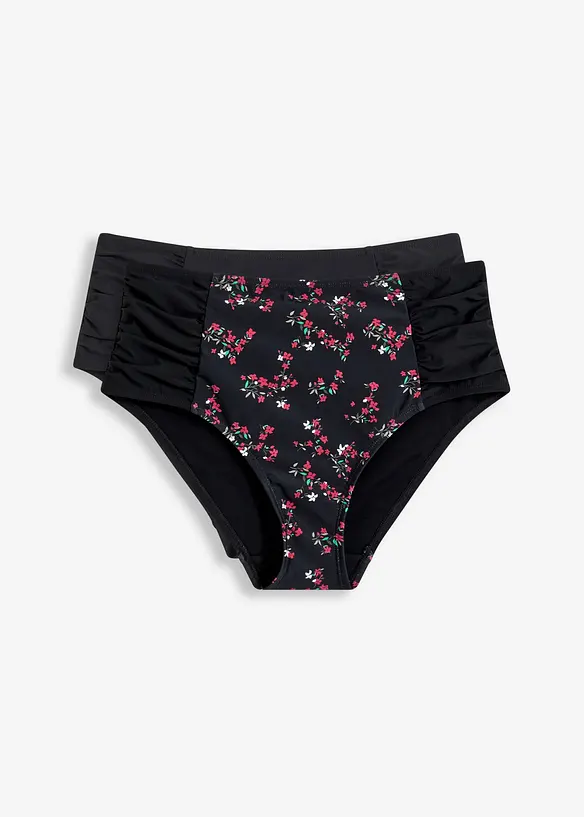 Lot de 2 bas de bikini sculptants en polyamide recyclé, maintien fort, bonprix