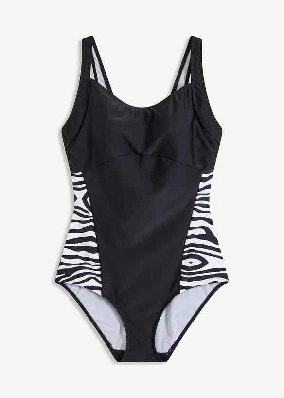 Maillot 1 pièce sculptant en polyamide recyclé, maintien modéré, bonprix