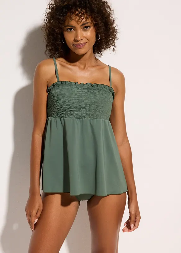 Tankini bandeau smocké (ens. 2 pces), bonprix