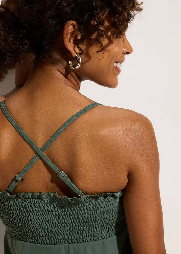 Tankini bandeau smocké (ens. 2 pces), bonprix