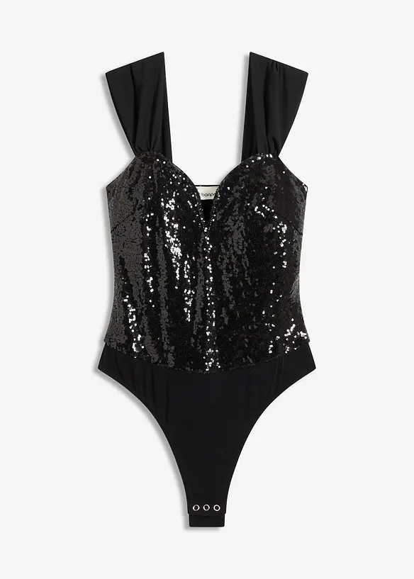 Body mit Pailletten, bonprix