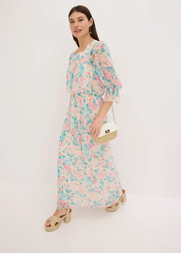 Robe longue en crêpe, bonprix
