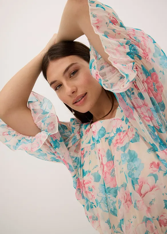 Robe longue en crêpe, bonprix