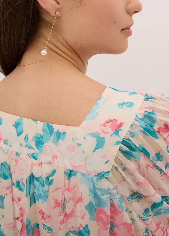 Robe longue en crêpe, bonprix
