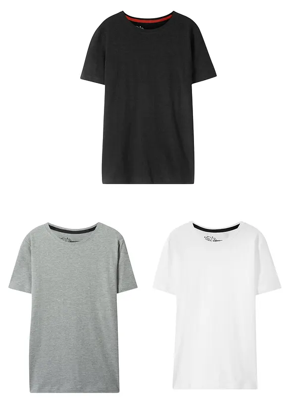 Lot de 3 T-shirts coton, bonprix