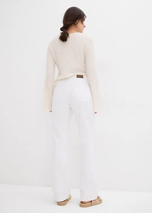 Jean droit taille mi-haute, extensible, bonprix
