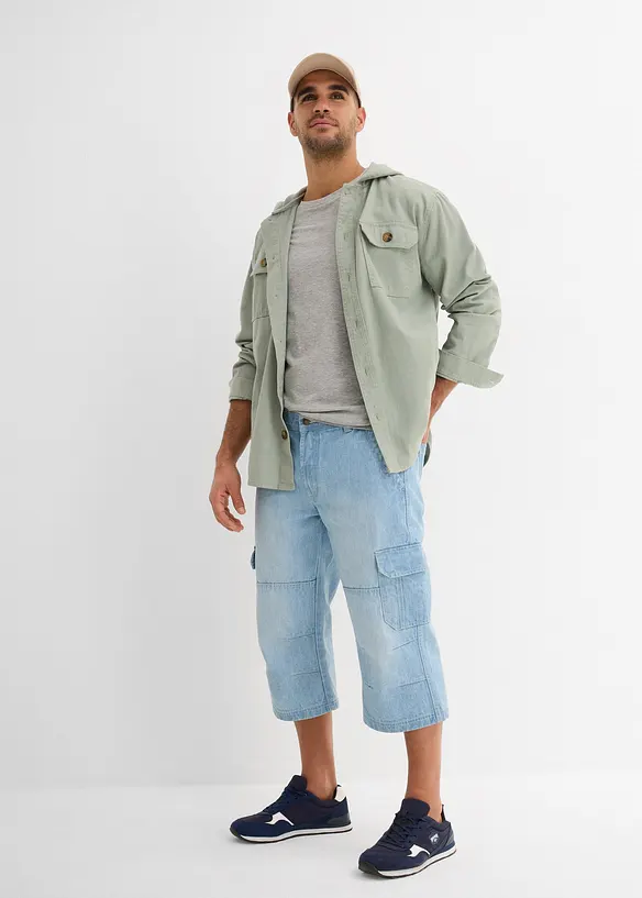 Jean cargo 3/4 Regular droit et extensible, bonprix